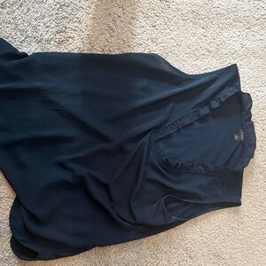 Ann Taylor Midnight Blue Ruffle Top